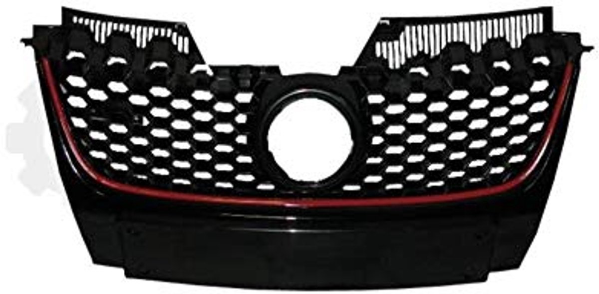 Metalen grille voor VW Golf 5 GTI (10.04->) - zilver - auto-onderdelen