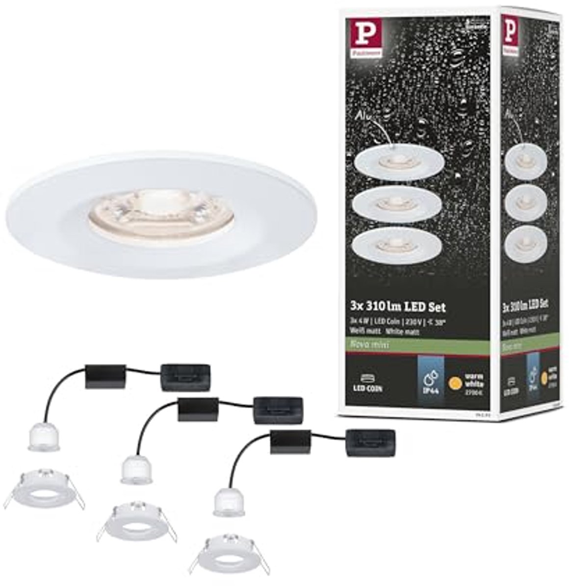 Ronde LED Inbouwlamp 3 Stuks Warmwit 2700K 3x4W