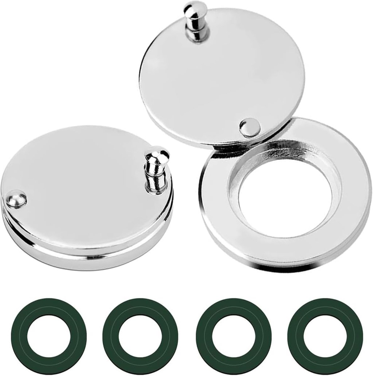 Image of 2 Pcs Door Spy Cover - After Door Hole Cover met Zelfklevende Installatietool - Deurspion Bescherming voor Thuis Hotel Studentenhuis Kantoor