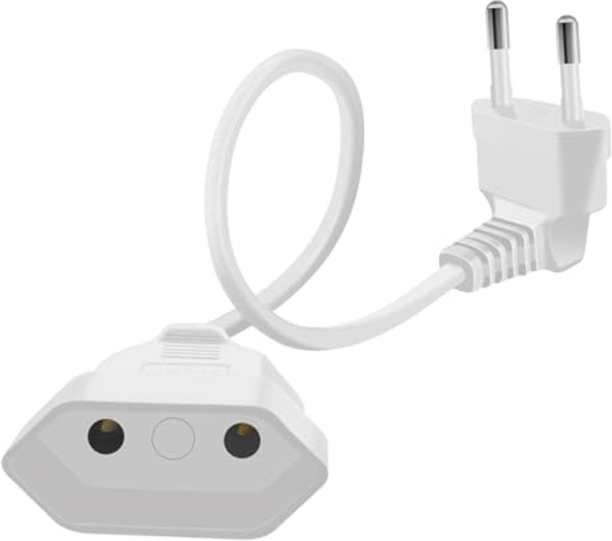 Verlengkabel Eurostekker 2,5A 250V 625W - Plat en 90 Graden - 0.6m