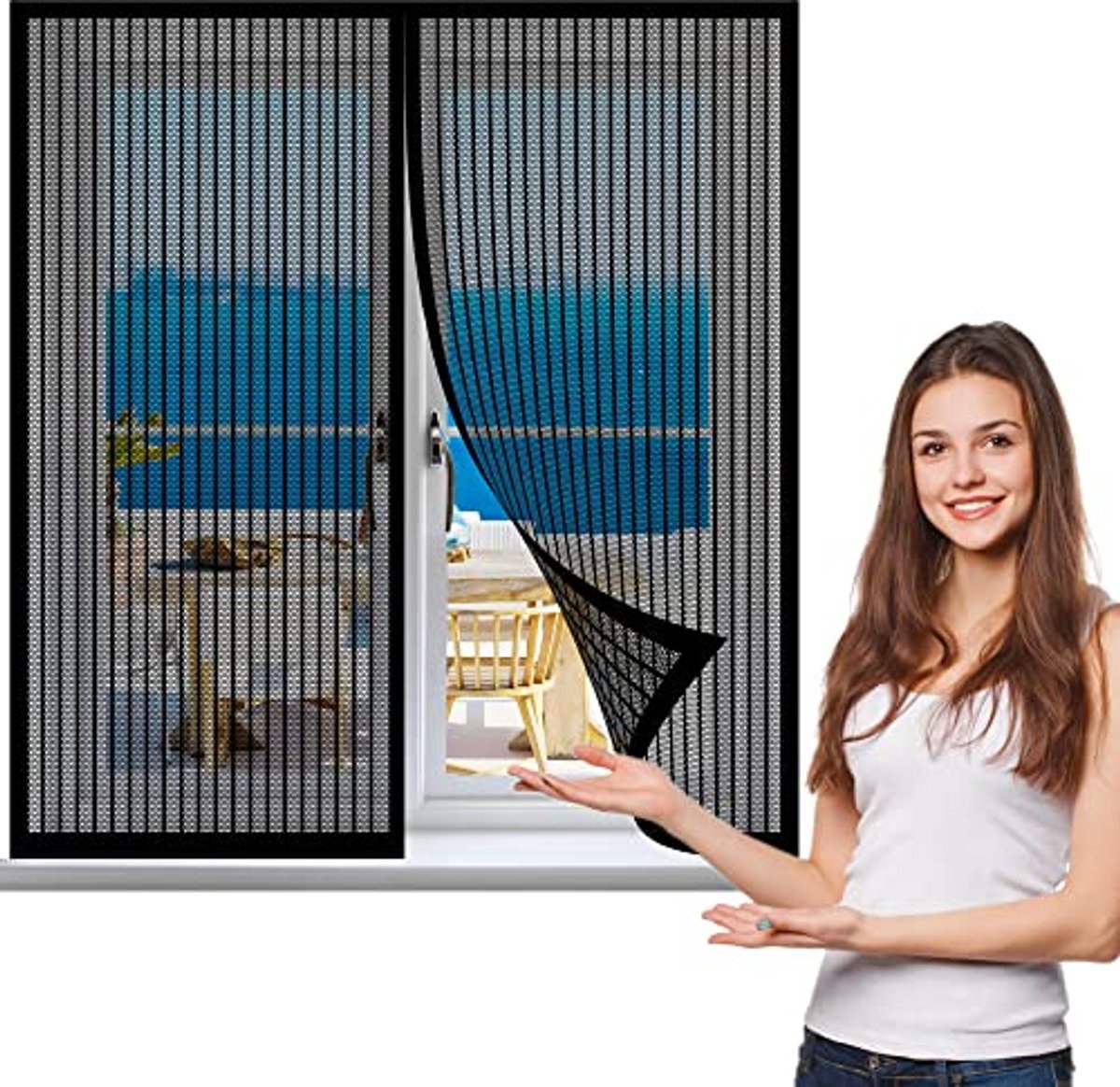 Vliegenhor voor Raam 155 x 125 cm - Duurzaam Vlieggaas voor Frisse Lucht en Muggenbescherming