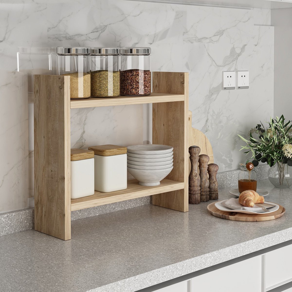 Asir - Keukenplank - 34 x 30 x 10 cm - Atlantisch Grenen