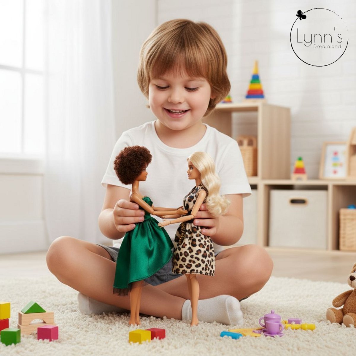 Lynn’s poppenkleertjes - Set ‘Anna’ - Geschikt voor modepop - Set van 5 jurken voor kerst, feest, gala - Kleding voor modepoppen - Cadeauzakje — afbeelding 2