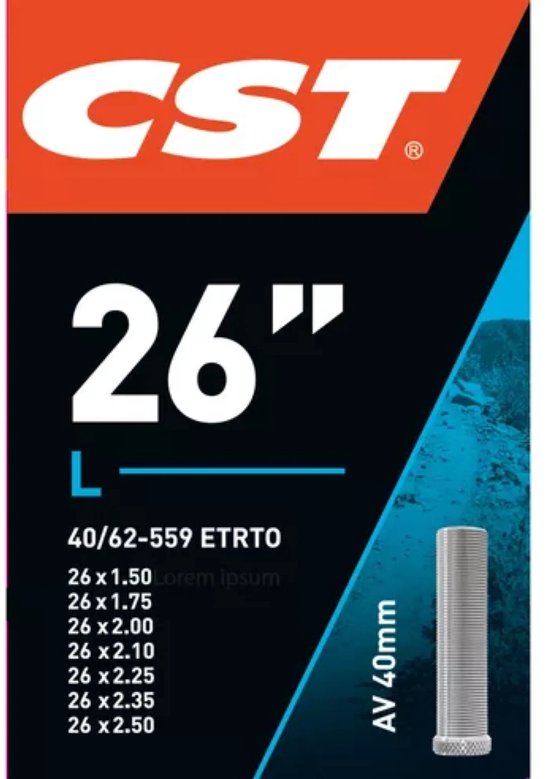 CST - Binnenband Fiets - Auto Ventiel - 40 mm - 26 x 1.50 - 2.50