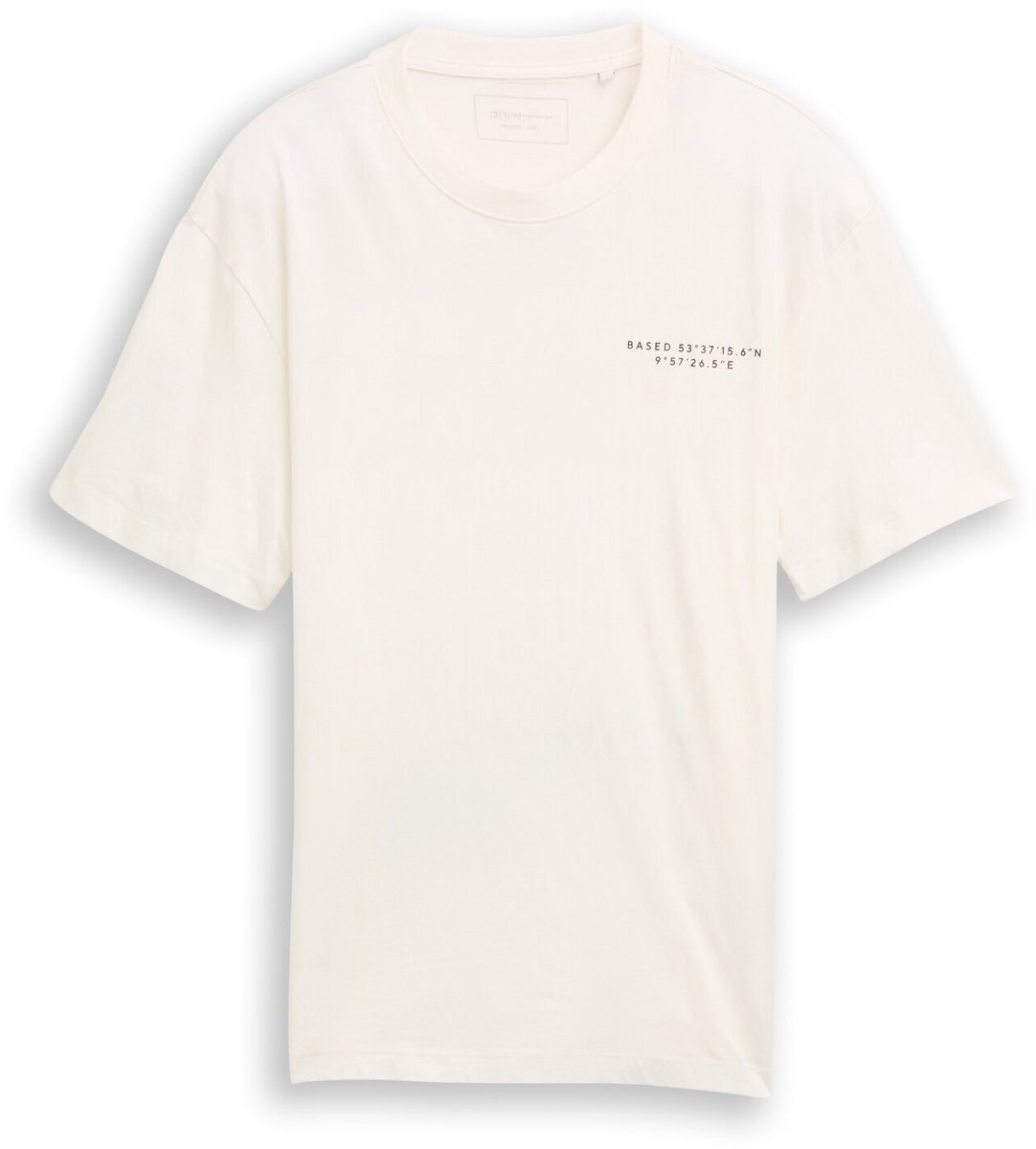 Tom Tailor Denim - Relaxed fit T-shirt met print - Maat S - Wool White