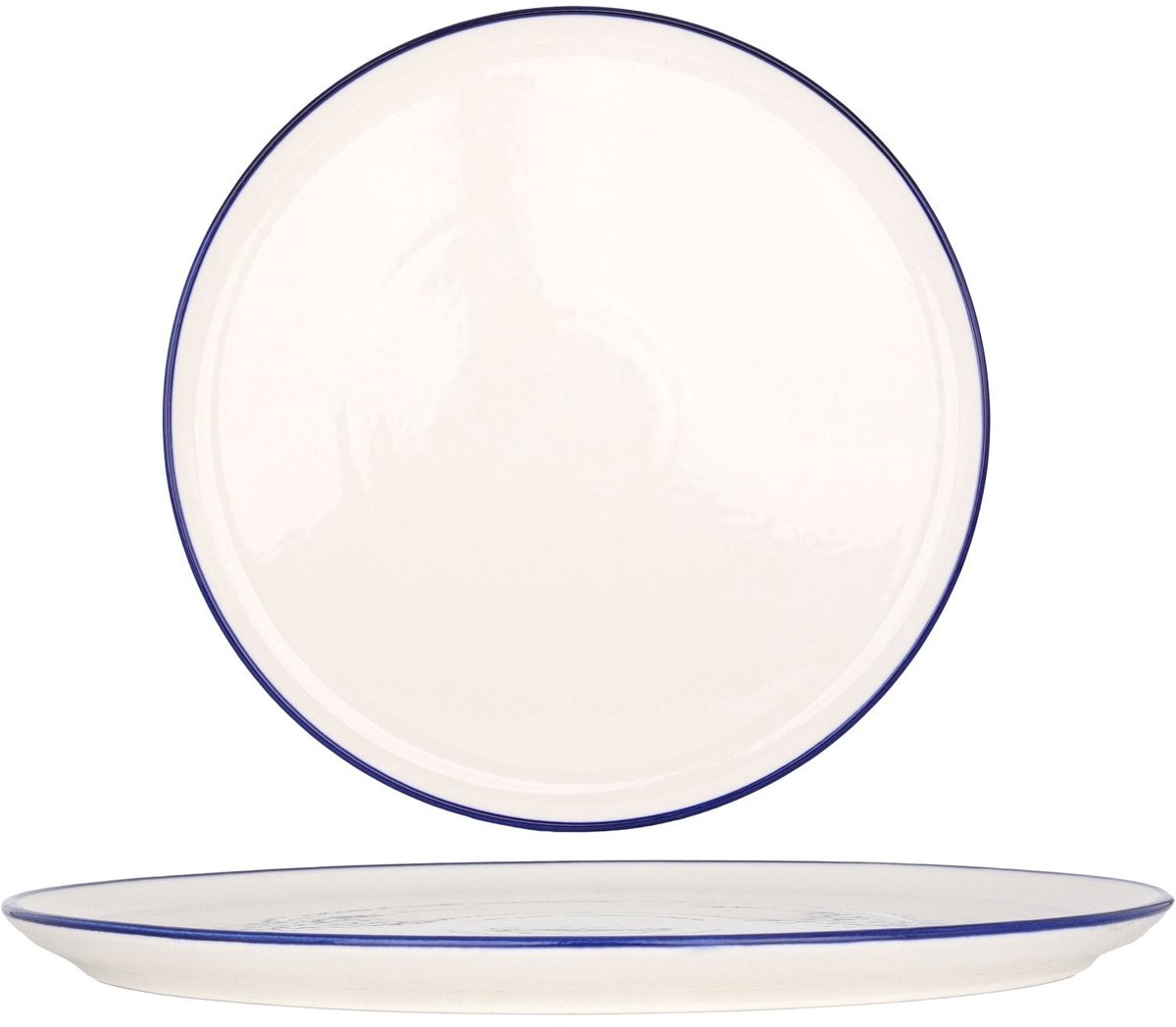 Rinart Pizzabord - Blue Edge - Porselein - 32 cm - set van 2