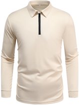 T-shirt extensible à manches longues pour homme Allthemen - Polo oversize avec demi-zip - XXL