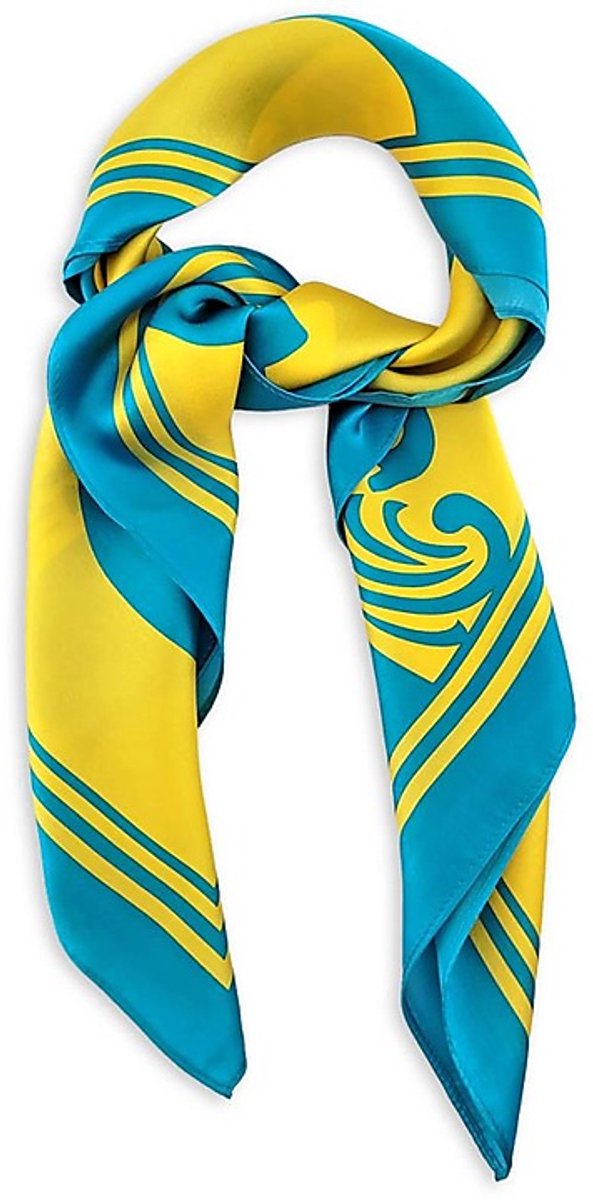 We Love Ties - Sjaals - Sjaal Viva Silk yellow blue - geel / blauw