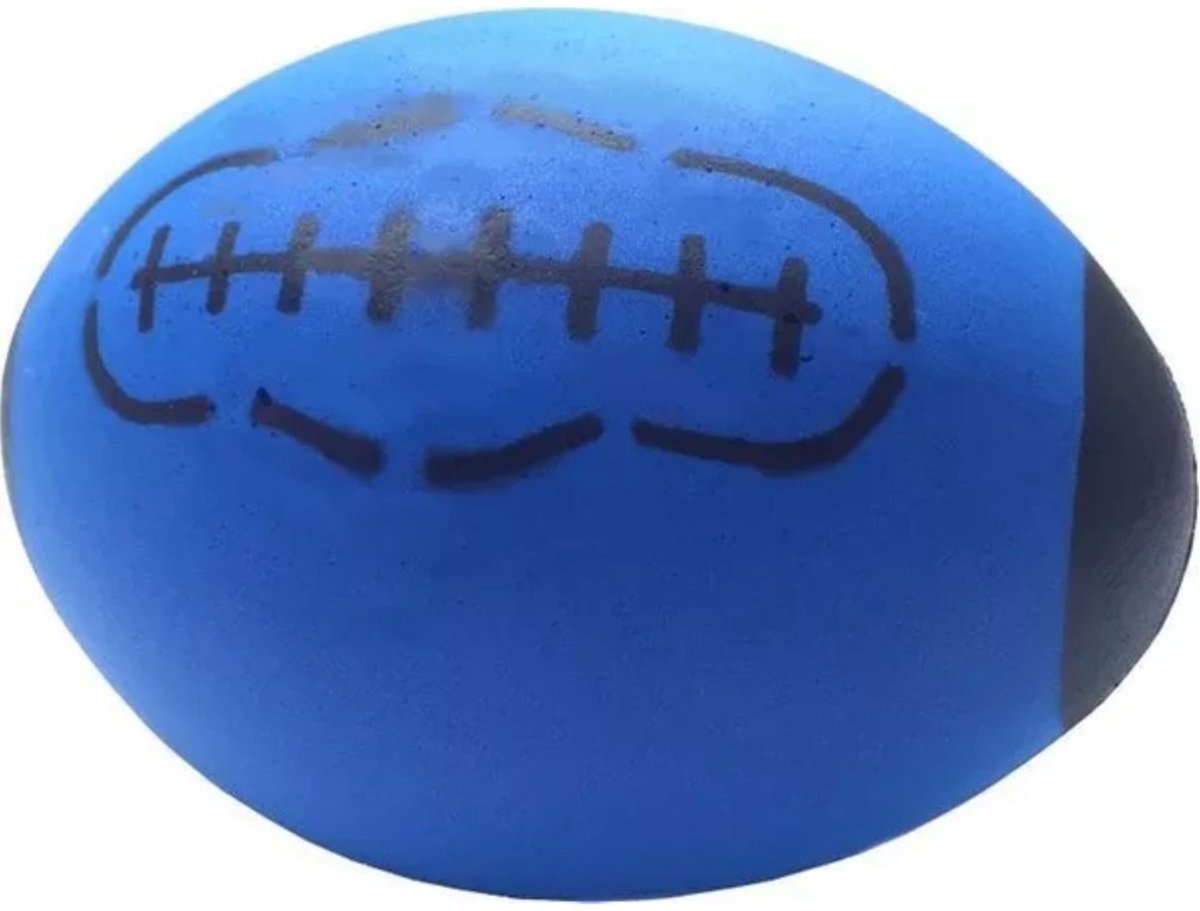 T&F Creations rugby bal - blauw - foam - 24 cm - sport ballen - American football - schuimrubber