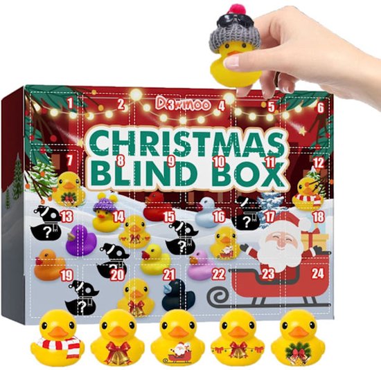 Kerst Badeend Adventskalender 2025 - Adventskalender - 24 Kerstthema Cadeaus - Ideaal voor kinderen en huisdieren - Aftelkalender