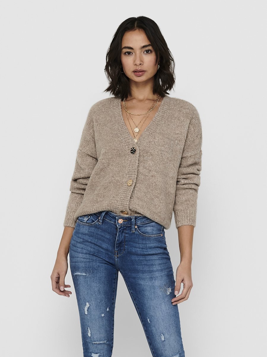 Onyzoey L/s Cardigan Knt 15215618 Woodrose/w Melange