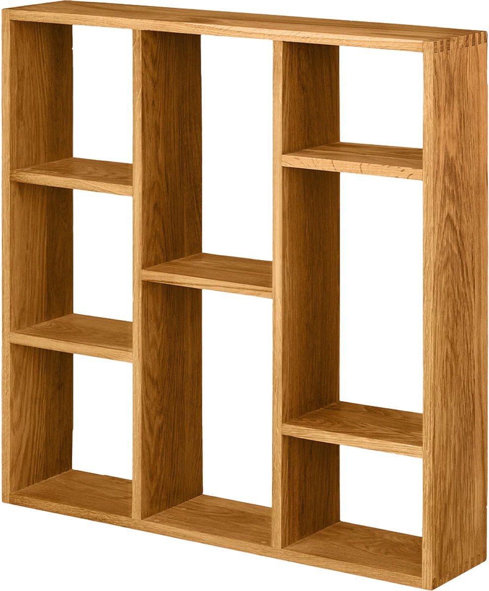 Artichok Abigail Vierkante Wandplank - Naturel - Zwevend - Met 8 Vakken - Wandrek - Zwevende Boekenplank - Lichtbruin - 70 x 70 xm