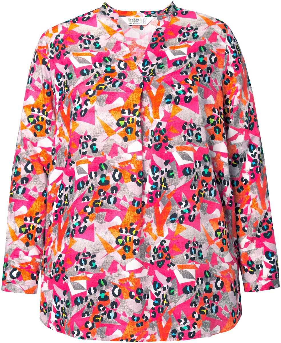 Angel of Style - Dames - Tuniek gekleurde leoprint - Hibiscusrood - Maat 46