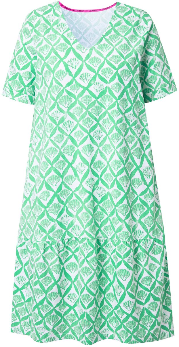 Laurasøn - Dames - Shirtjurk halflange mouw V-hals - Kiwi - Maat 48+