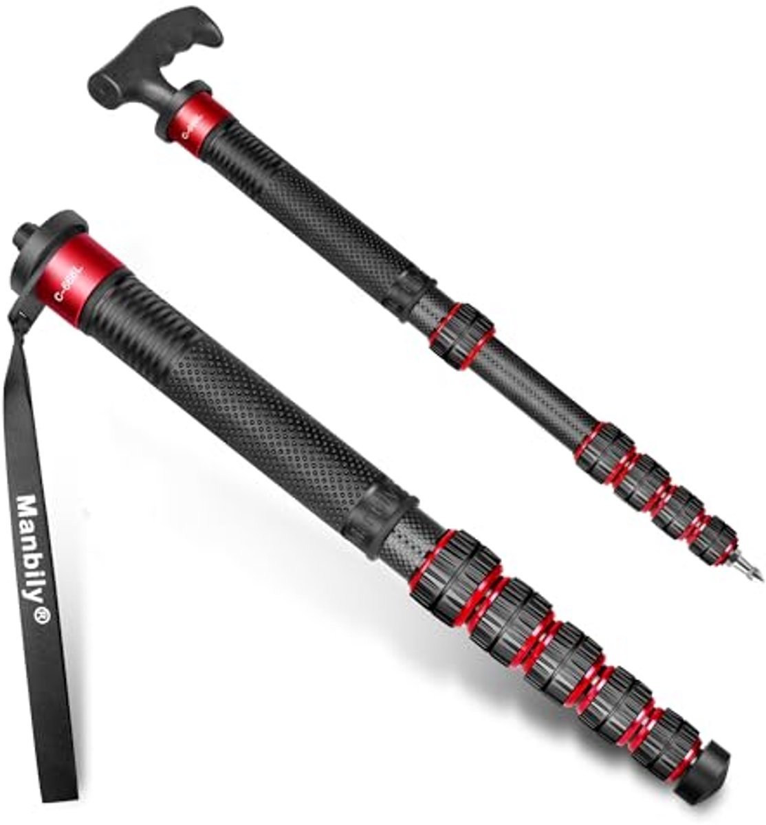 Camera Monopod 69 Inch - Draagbare Carbon Fiber Monopod voor DSLR en Videocamera's met Handvat en Phoneclip