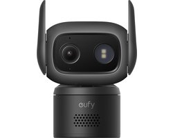 eufy Beveiliging Bedrade Cam C31, Zwart, Kantelbare Beveiligingscamera, Binnen en Buiten, Duale Antenne, Kleurennachtzicht, Lokale Opslag, Geen Maandelijkse Kosten, IP66-Waterdicht, AI Mens/Voertuig/Huisdierdetectie, 24/7 Continue Opname