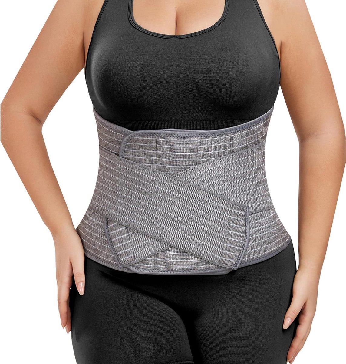 Postpartum Zwangerschapsband - Postpartum Buikband - Postpartum Support Belt - Breathable Belly Wrap - Buikband Zwangerschap - Buikbraces - Korset - Nierwarmer - Herstelgordel - Onderrug ondersteuning - voor vrouwen - Maat L/XL - Grijs