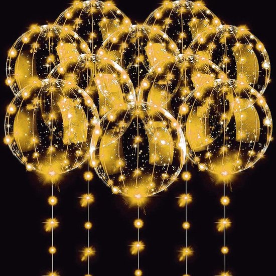 Allecto plus - Lichtgevende ballonnen 61 cm led-ballonnen warmwit 30 leds. Geschikt voor verjaardag, bruiloft en feestdagen.