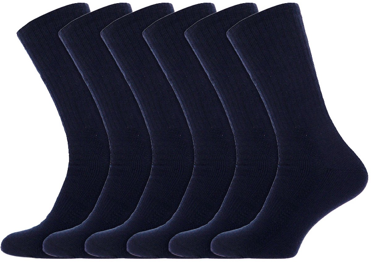 Wollen sokken | 80% Merinowol | Merk: Basset | Kleur: Marine blauw | Maat: 35 t/m 50 | 6 Paar