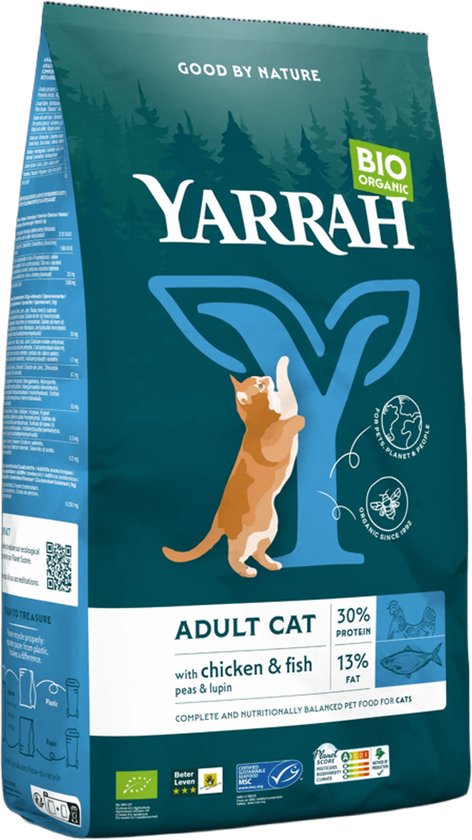 Yarrah Bio Kattenvoer Adult Vis 10 kg