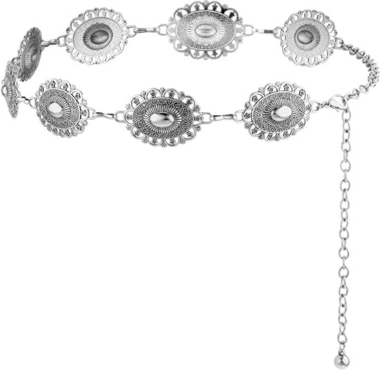 Concho Kettingriem voor dames, verstelbare carving metalen