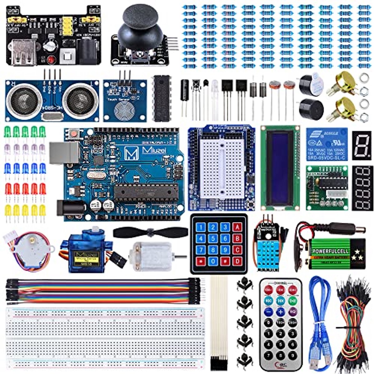 Starterkit voor Arduino R3-projecten met microcontroller en elektronische modules - Uitgebreide 230-delige set
