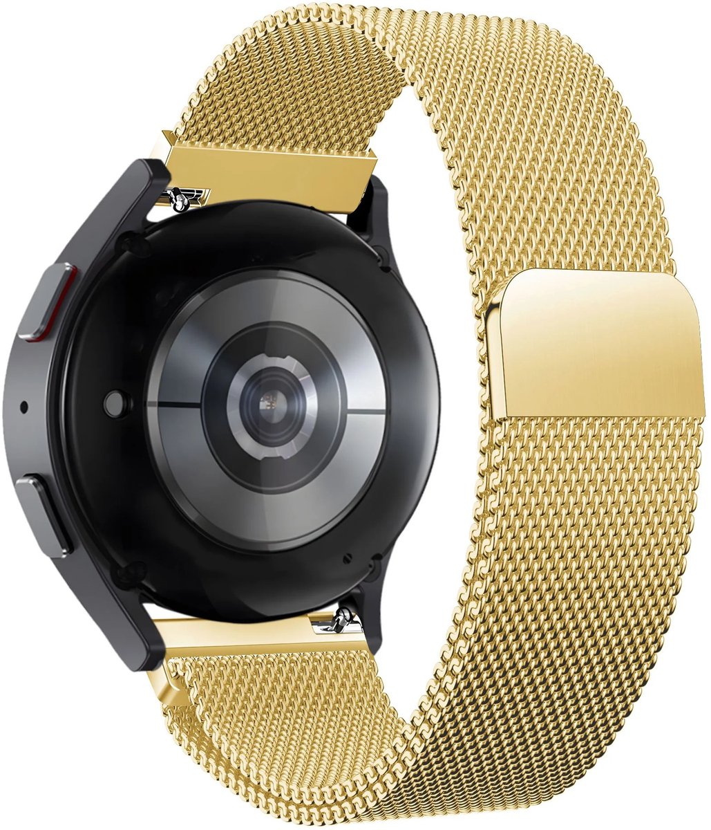 Bandz Hoogwaardige Milanese Loop band met magneetsluiting - geschikt voor Garmin Vivoactive 6 / 5 / 3 / Vivomove HR / Style / Luxe / Sport / Trend / Forerunner 645 / 245 / 165 / 55 / Approach S12 / S40 / S42 / S44 / S50 / Venu SQ / SQ2 / 2Plus (goud)
