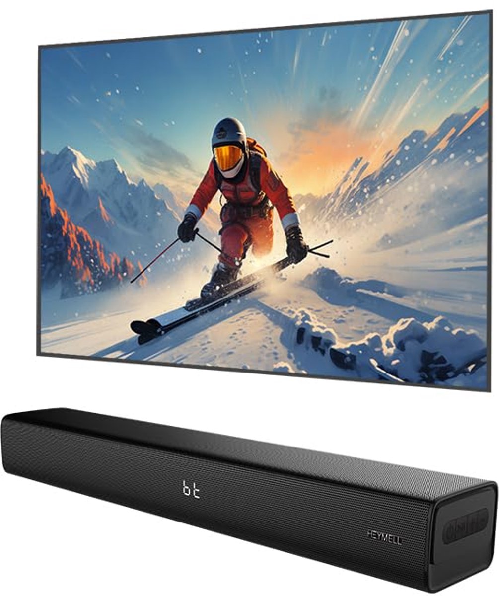 Kleine 60 cm 2.1ch Bluetooth Soundbar met Subwoofer voor TV en PC - Inclusief HDMI-Kabel