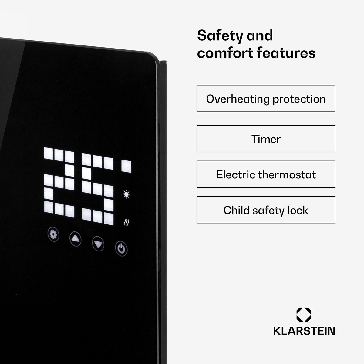 Klarstein elektrische kachel, convectiekachel met wielen, draagbare elektrische kachel, energiebesparend, slanke, stille elektrische kachel, vrijstaande elektrische radiator met thermostaat, 1000 W – foto 5