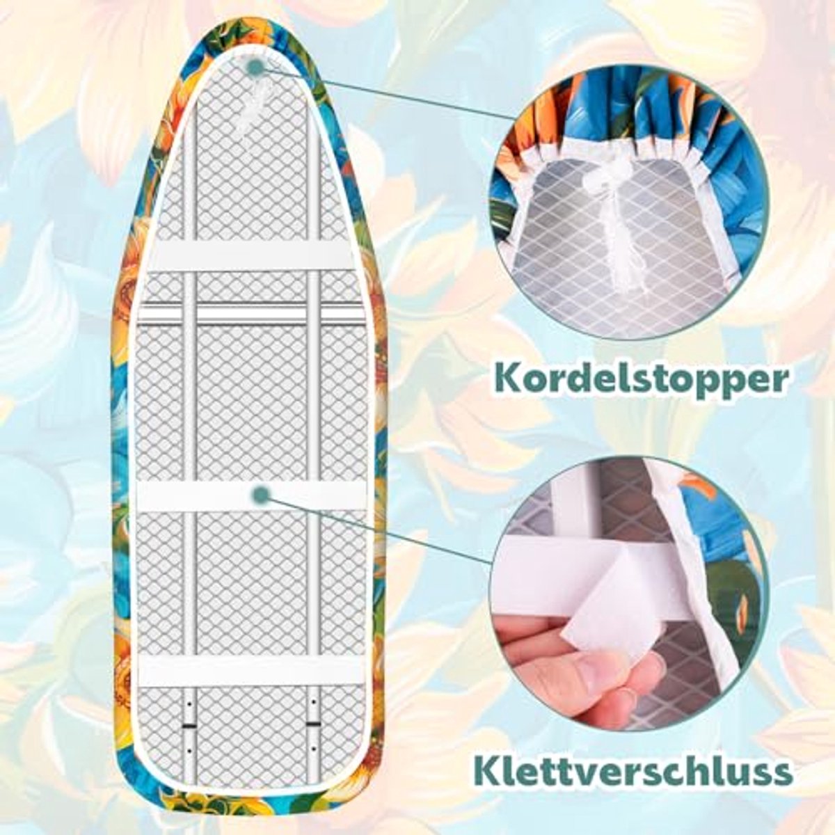 Premium strijkplankhoes voor eenvoudig strijken - 38-45 cm x 130-140 cm