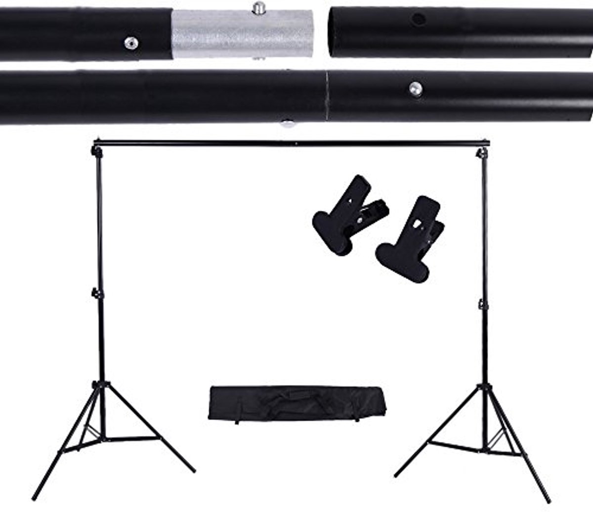Achtergrondsysteem 2x3m met Klemmen en Draagtas voor Fotografie