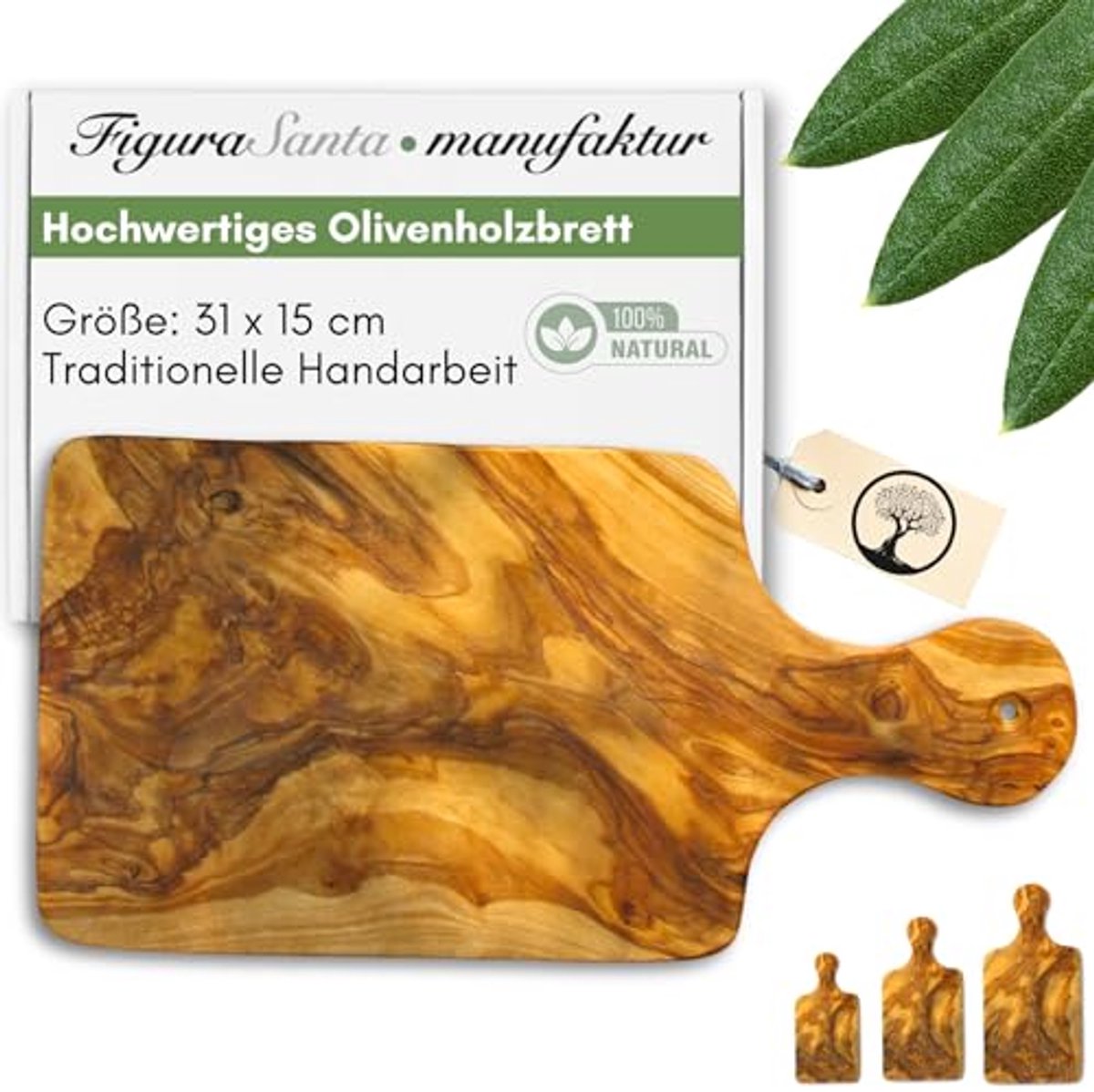 Snijplank van olijfhout 31 x 15 cm - Duurzaam en unicum