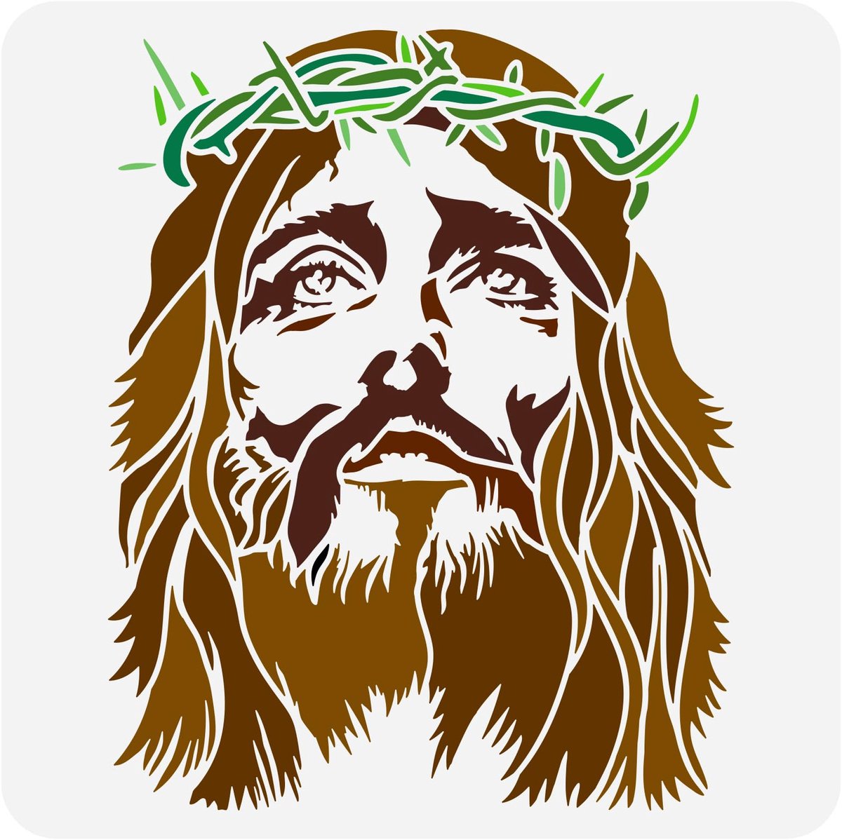 Doornenkroon van Jezus Christus Schilderij Stencil 30 x 30 cm Herbruikbare Christus Jezus Tekening Template Religieus Thema Craft Stencil voor Schilderen op Muur Houten Meubels DIY Home