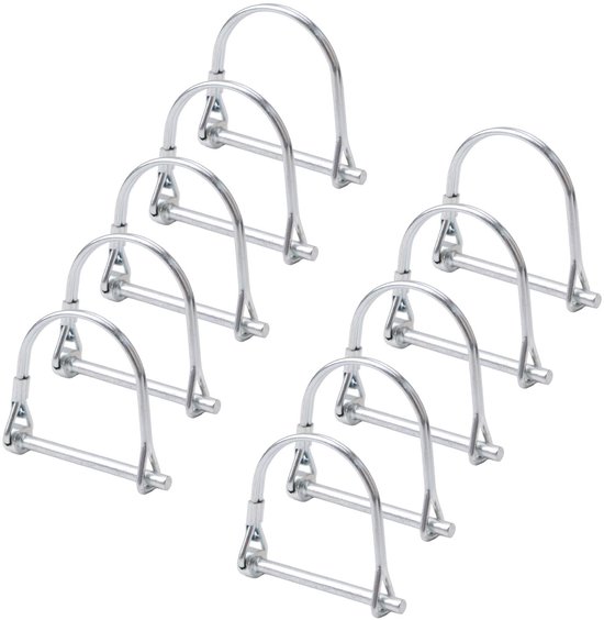 10Pcs Wire Lock Pin, Carbon Steel Shaft Locking Pin, Round Loop Wire ...