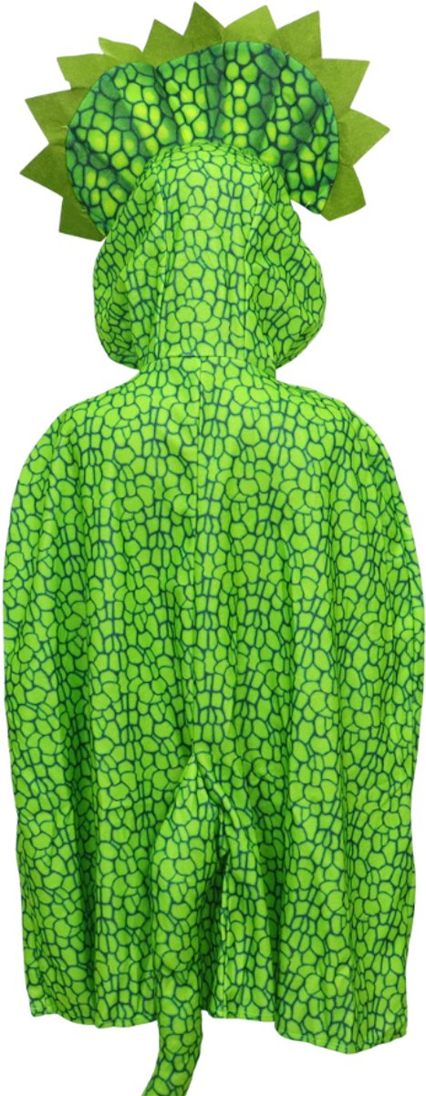 Joya Kids® Verkleedcape Triceratops | Dinosaurus Cape met 3D Dino Kop op Capuchon | Zachte Kindercape met Knuffel Dierenkop | Verkleden | Groene Verkleed Cape | | oud — afbeelding 3