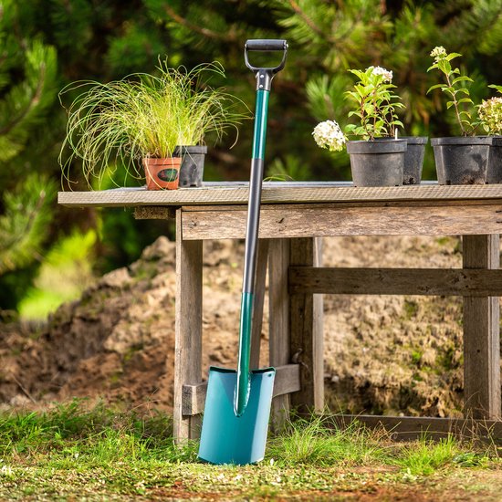 KADAX Spade, tuinspade om te graven, tuinschep met ergonomische steel, schep van metaal, grafschep voor tuin, schip, tuinspade, grafschep (rond, D-greep) van Merkloos	 — afbeelding 4