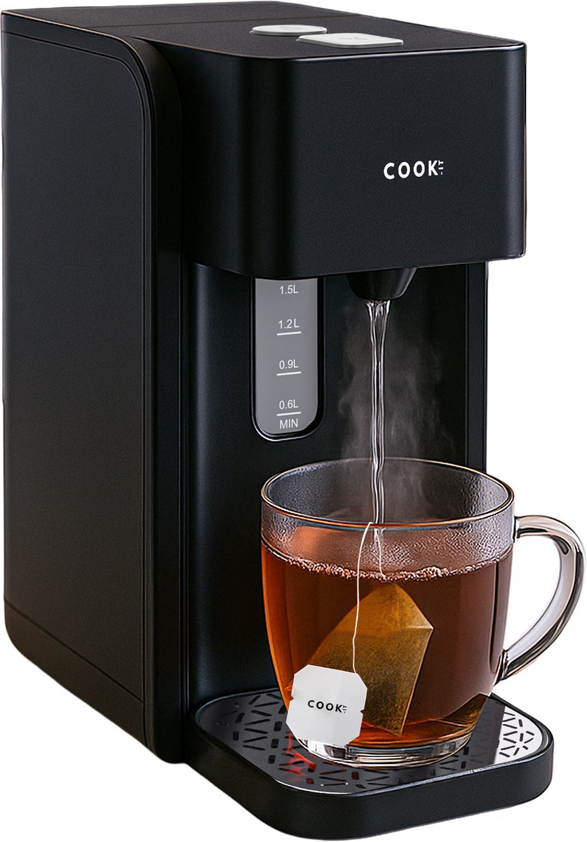 COOK-IT Heetwaterdispenser - 1.5L Instant Waterkoker - 100°C - 250ml per druk - 2200W - BPA-vrij - Heetwatertap - Zwart — afbeelding 1