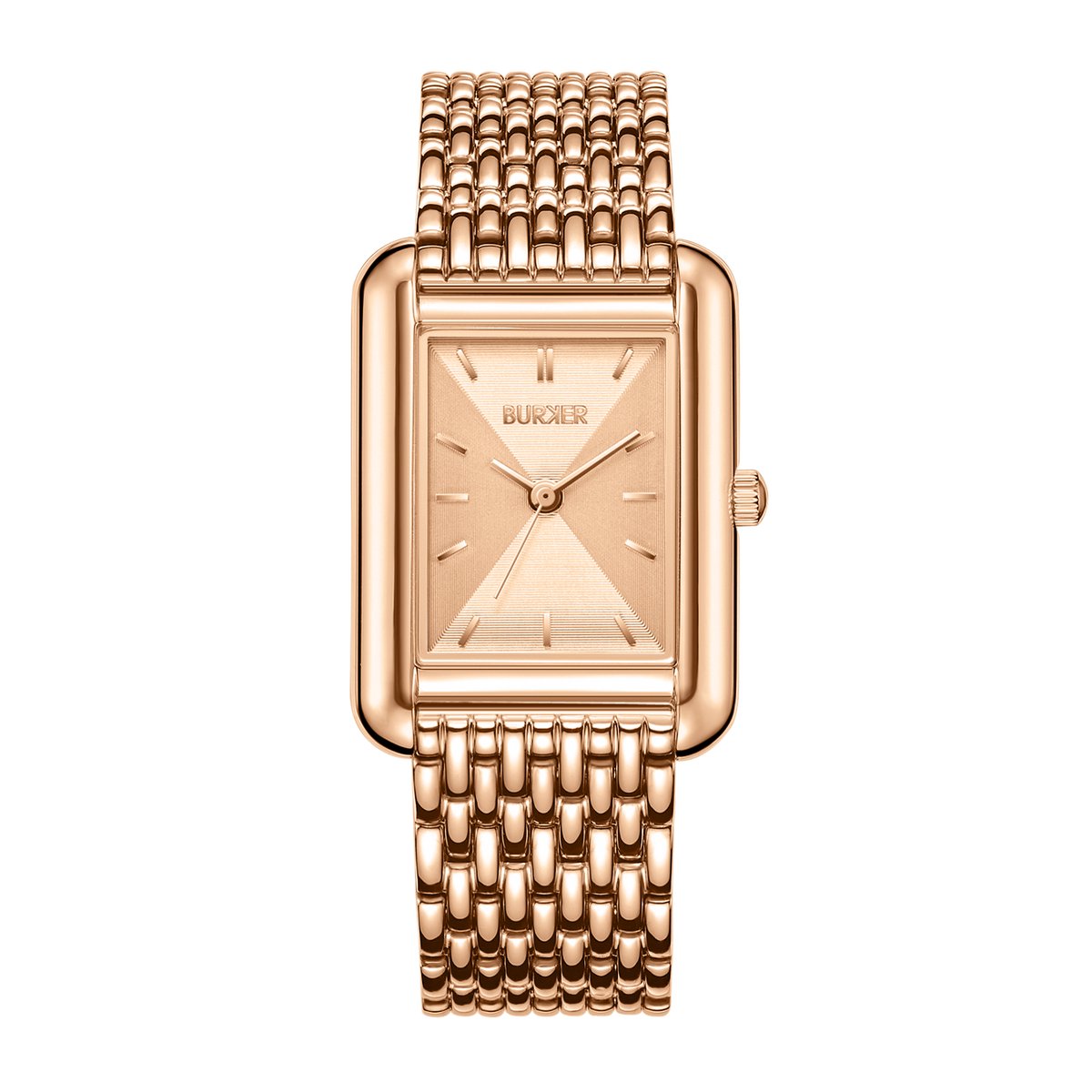 BURKER Olivia Horloge Dames - Vierkant - Roségoud - Schakelband - 29mm