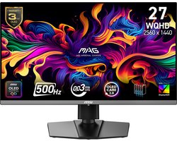 MSI MAG 272QP QD-OLED X50 - QHD OLED Gaming Monitor - 500hz - 27 inch