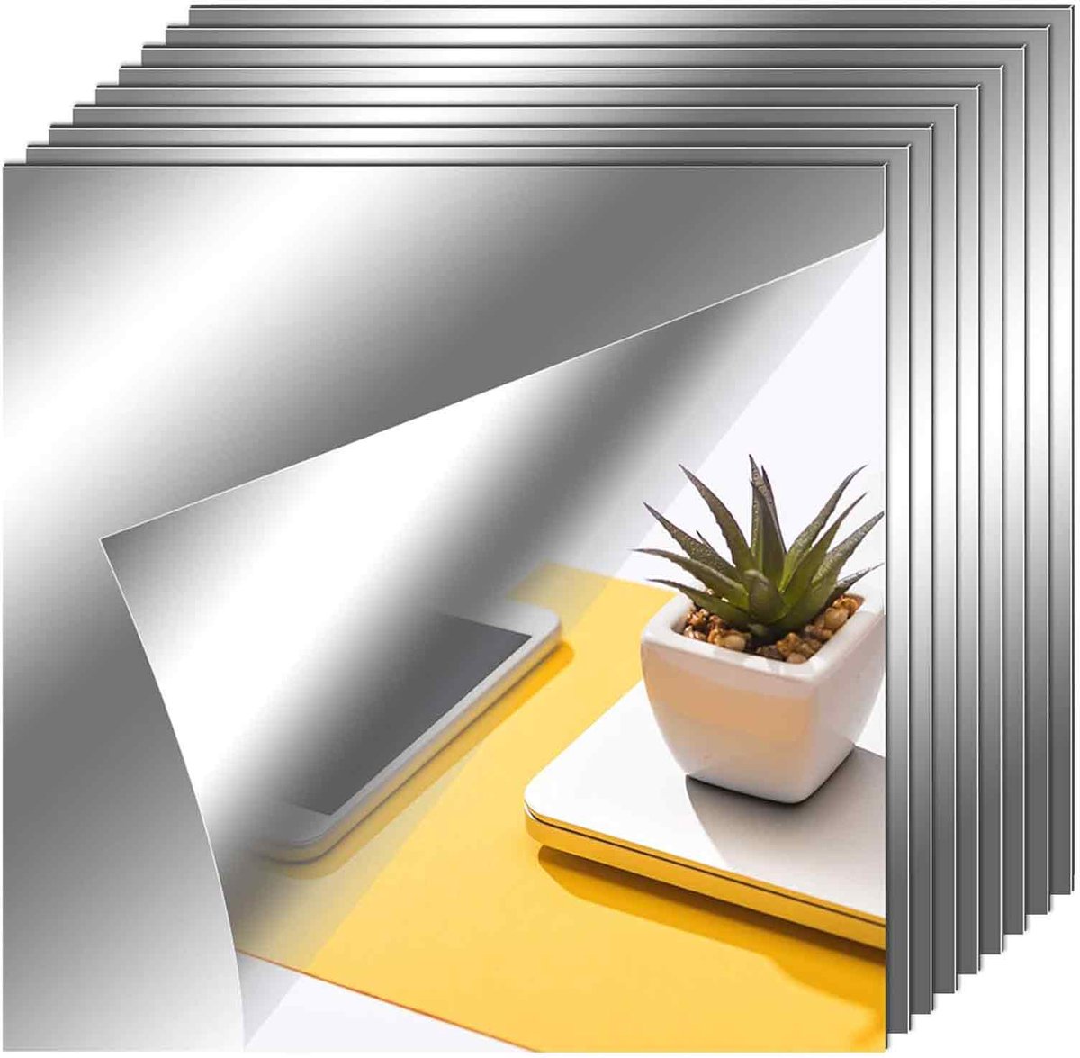 Acryl Spiegeltegels 30x30cm - 9 stuks - Zelfklevend - Flexibel - Veilig - Wanddecoratie DIY