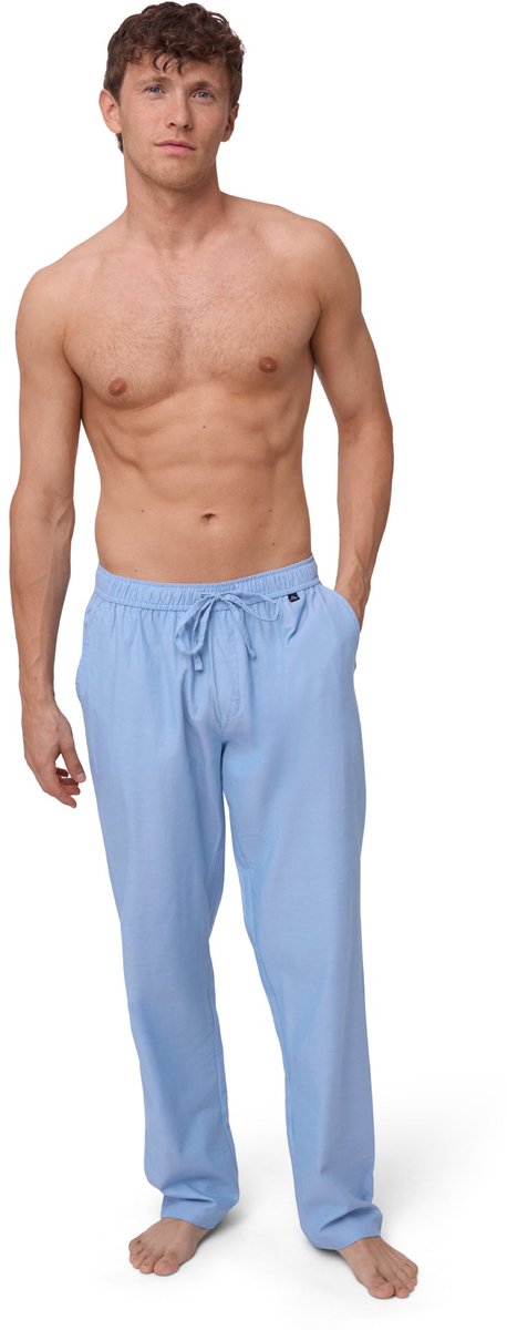 DANISH ENDURANCE Heren Pyjamabroek - 100% Biologisch Katoen - Zachte Geborstelde Voering Loungebroek - Lichtblauw - Maat XXL