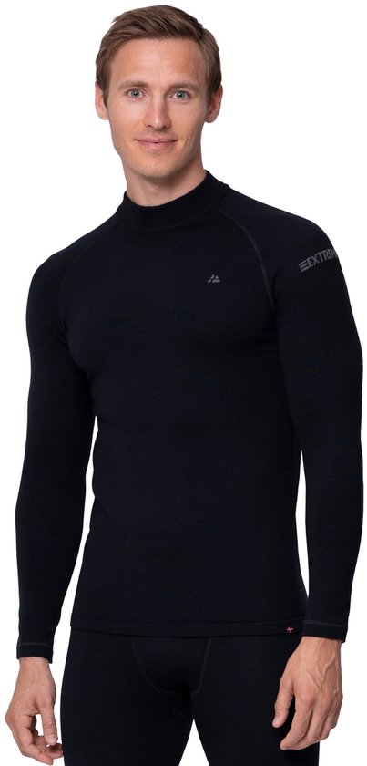 T-shirt Thermo DANISH ENDURANCE en laine mérinos pour homme, idéal pour le froid Extreme - Épais - Zwart - M