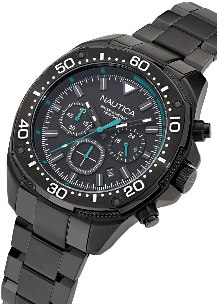 Nautica Nct Bluesail Analoog Horloge Zwart Case: 100% Stainless Steel | Armband: 100% Stainless Steel 46 mm NAPBSF406, NAPBSF407, NAPBSF408