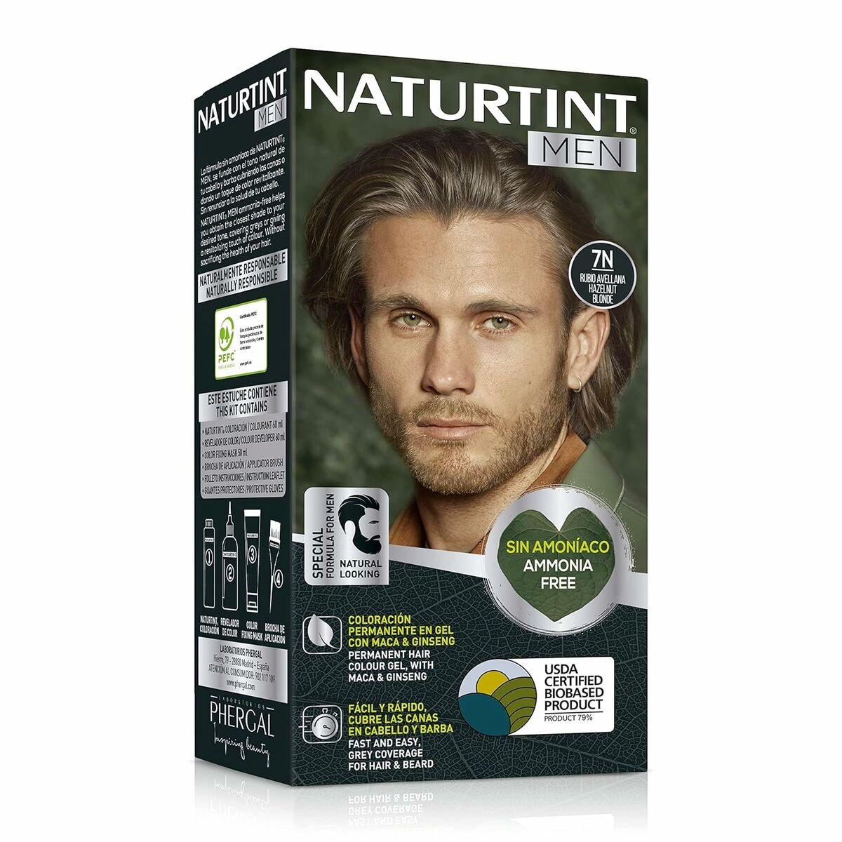 Permanente Kleur Naturtint NATURTINT MEN Nº 7n-Rubio Avellana