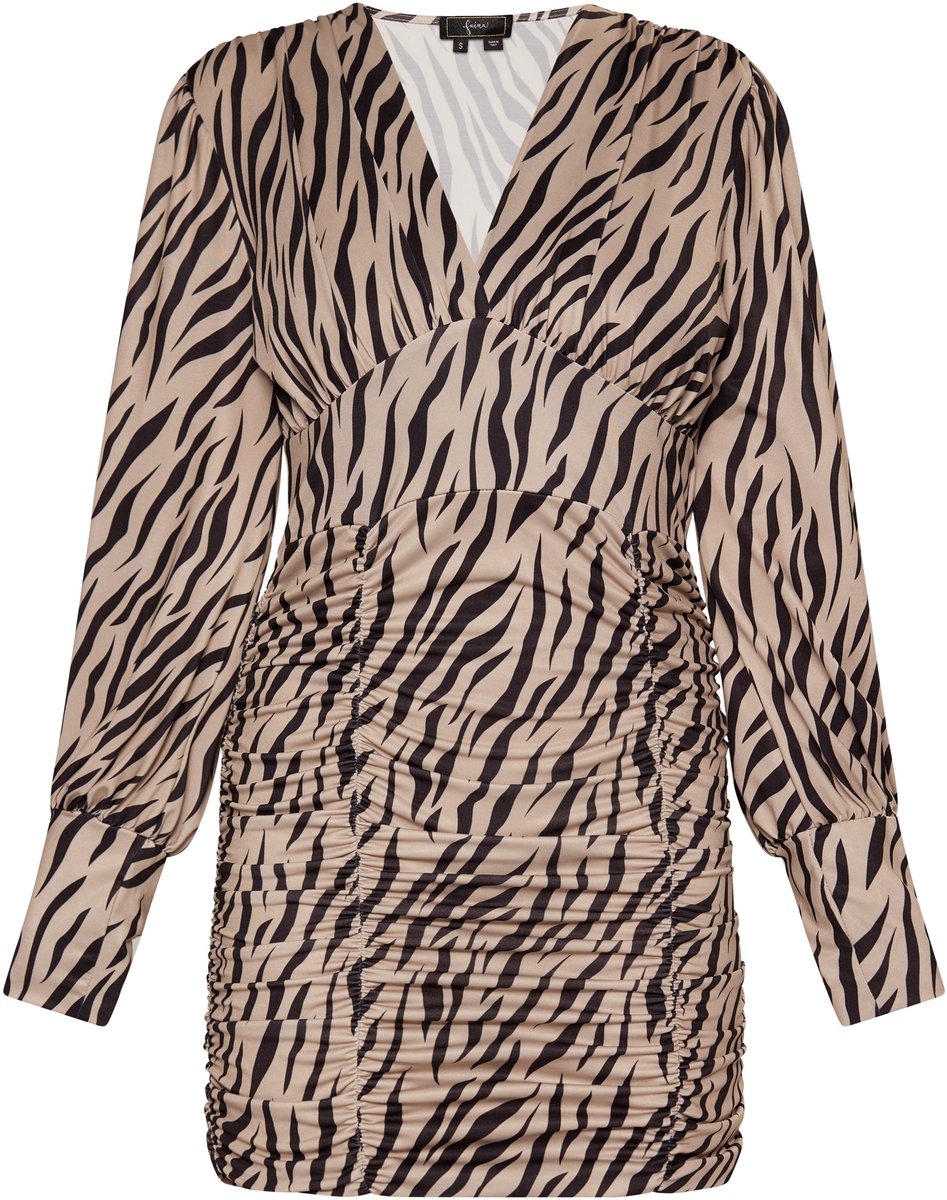 Faina jurk met lange mouwen beige