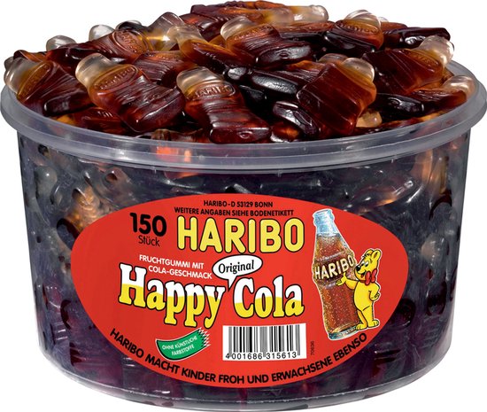 Haribo Happy Cola - snoep in colasmaak - 150 stuks silo