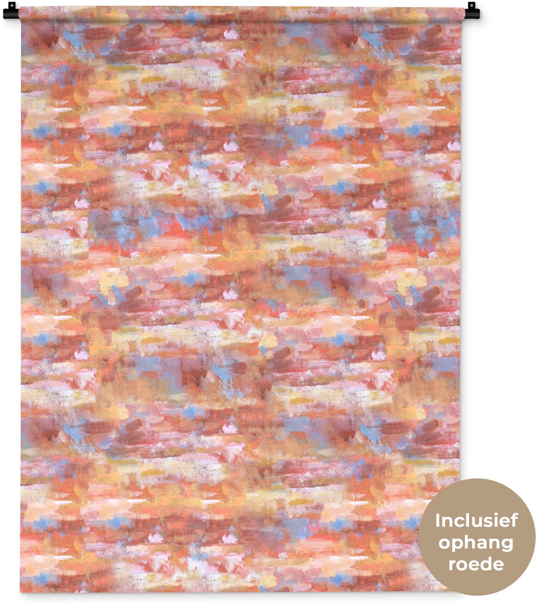 Wandkleed 90x120 cm - Wanddoek Vloeiend - Olie - Verf - Kleur - Wandtapijt - Wandkleden