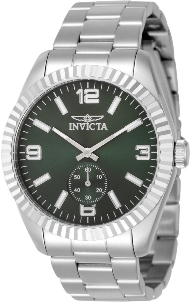 Invicta Specialty 49358 Heren Horloge - Waterdicht - Analoog - Quartz Uurwerk - Roestvrij Staal met groene Wijzerplaat - 43mm
