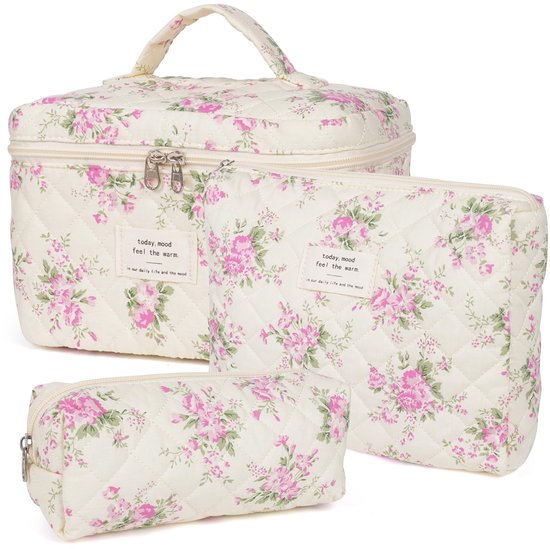 Toilettas Oilily Dames Chloe Pocket Cosmetic Bag Joy Flowers Chocolate
