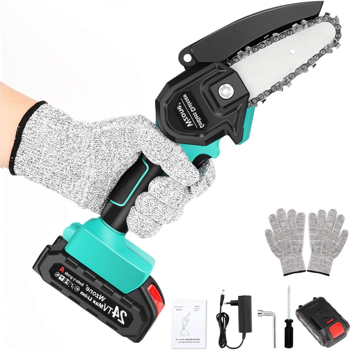 Lexium Mini Kettingzaag - Elektrisch - Mini Kettingzaag Met Accu - Elektrische Snoeischaar - Accu Snoeischaar - Kettingzaag Accu